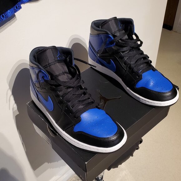 Custom RJ Hyper Royal Jacket W/ Matching Nike Jordan 1 Mid Sneakers 40 Reg MINT - Picture 11 of 16